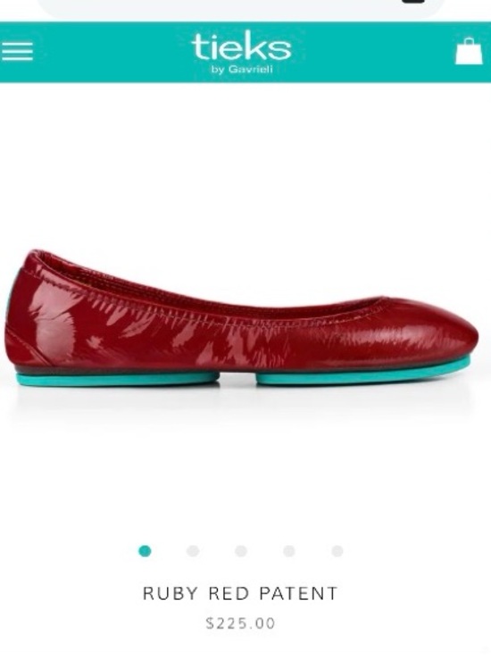 Tieks Shoes - Tieks Ruby Red Italian Leather Foldable Ballerina Flats Sz 6